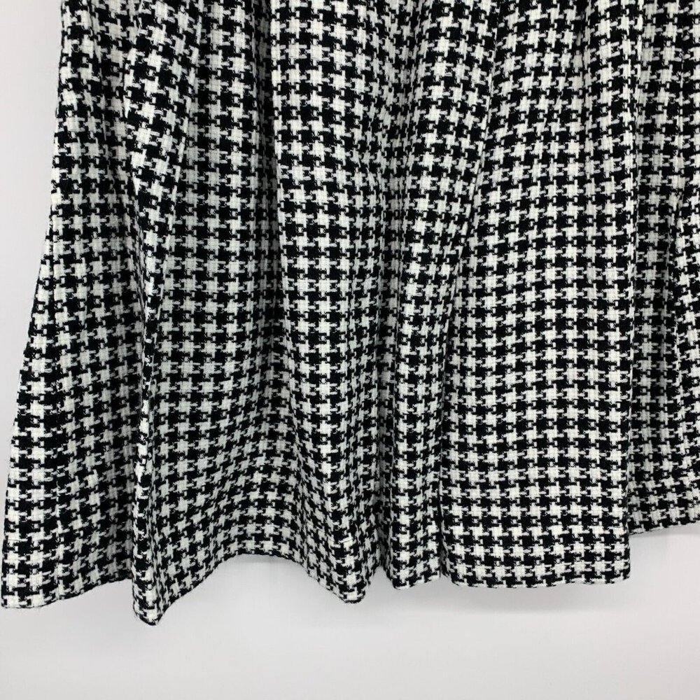 Who What Wear Skirt Black Houndstooth Tweed Pleated Midi Birdcage - Picture 8 of 8